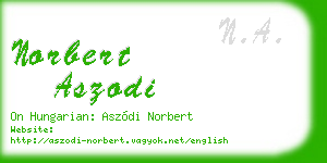 norbert aszodi business card
