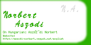 norbert aszodi business card